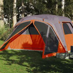 Tente familiale et porche 6 personnes gris orange imperméable alsavelo