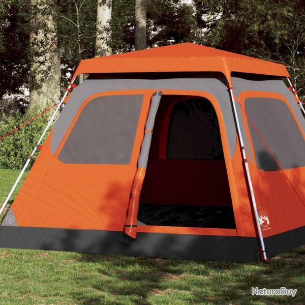 Tente familiale dme 6 personnes gris orange libration rapide alsavelo