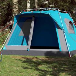 Tente familiale cabine 7 personnes bleu dégagement rapide alsavelo