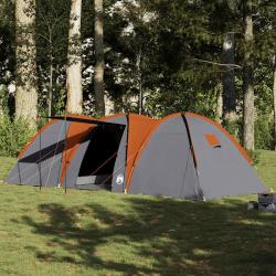 Tente familiale à dôme 8 personnes gris et orange imperméable alsavelo