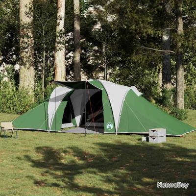 Tente Familiale Dôme 9 Personnes Avec Porche - Imperméable - Vert - Facile à Monter - 9