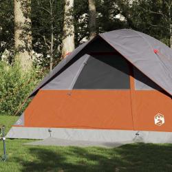 Tente familiale à dôme 6 personnes orange imperméable alsavelo