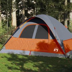 Tente familiale à dôme 6 personnes orange imperméable alsavelo
