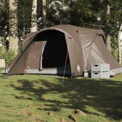 Tente familiale à dôme 6 personnes marron imperméable alsavelo