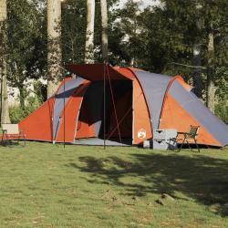 Tente familiale à dôme 6 personnes gris et orange imperméable alsavelo