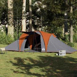 Tente familiale à dôme 6 personnes gris et orange imperméable alsavelo