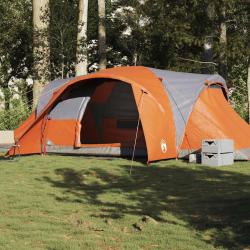 Tente familiale à dôme 6 personnes gris et orange imperméable alsavelo