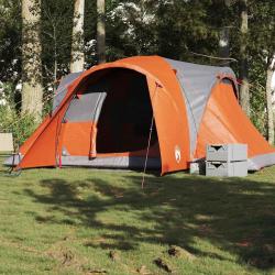 Tente familiale à dôme 6 personnes gris et orange imperméable alsavelo