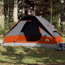 Tente familiale à dôme 6 personnes gris et orange imperméable alsavelo