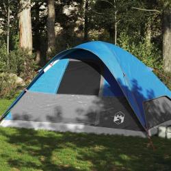 Tente familiale à dôme 6 personnes bleu imperméable alsavelo