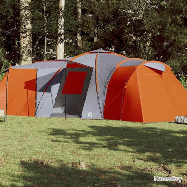 Tente familiale  dme 12 personnes gris et orange impermable alsavelo