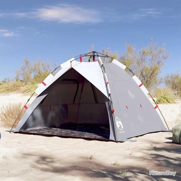 Tente de plage 3 personnes gris libration rapide impermable alsavelo