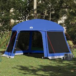 Tente de piscine moustiquaire amovible parois maille bleu azur alsavelo