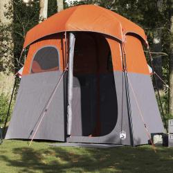 Tente de douche 2 personnes gris et orange imperméable alsavelo