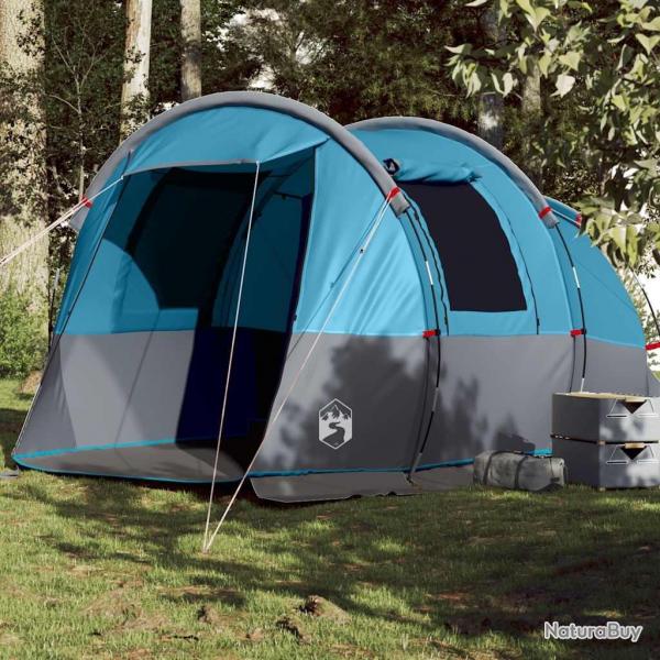 Tente de camping tunnel 4 personnes bleu impermable alsavelo
