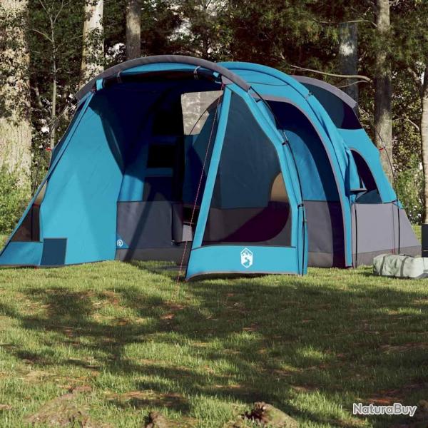Tente de camping tunnel 4 personnes bleu impermable alsavelo