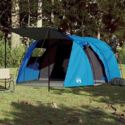 Tente de camping tunnel 4 personnes bleu imperméable alsavelo