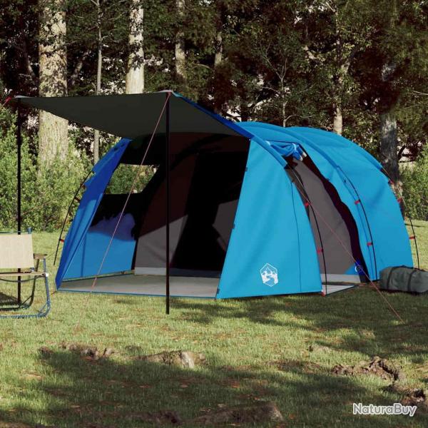 Tente de camping tunnel 4 personnes bleu impermable alsavelo