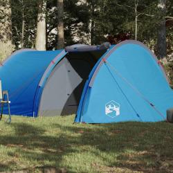 Tente de camping tunnel 4 personnes bleu imperméable alsavelo