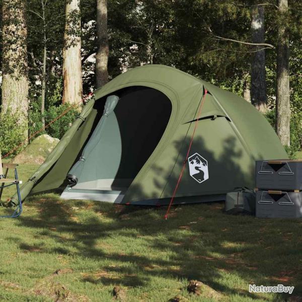 Tente de camping tunnel 3 personnes vert olive impermable alsavelo