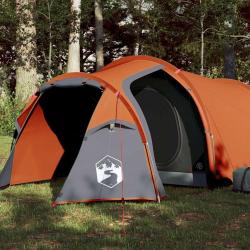Tente de camping tunnel 3 personnes orange imperméable alsavelo