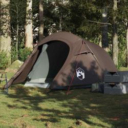 Tente de camping tunnel 2 personnes marron imperméable alsavelo