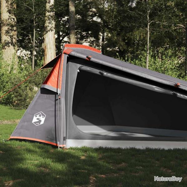 Tente de camping tunnel 2 personnes gris et orange impermable alsavelo