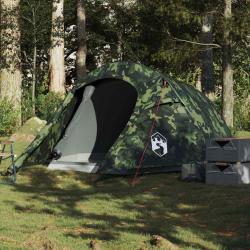Tente de camping tunnel 2 personnes camouflage imperméable alsavelo