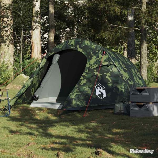 Tente de camping tunnel 2 personnes camouflage impermable alsavelo