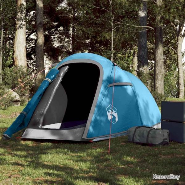 Tente de camping tunnel 2 personnes bleu impermable alsavelo