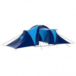 Tente de camping Tissu 9 personnes Bleu foncé et bleu alsavelo