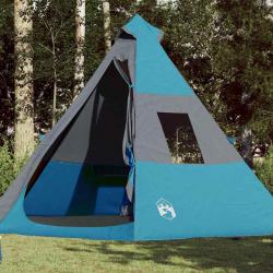 Tente de camping tipi 7 personnes bleu imperméable alsavelo