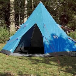 Tente de camping tipi 4 personnes bleu imperméable alsavelo