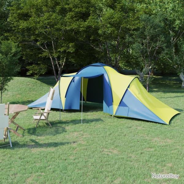 Tente de camping pour 6 personnes bleu et jaune alsavelo