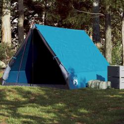 Tente de camping en forme de A 2 personnes bleu imperméable alsavelo