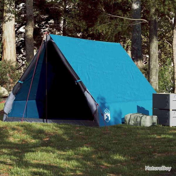 Tente de camping en forme de A 2 personnes bleu impermable alsavelo