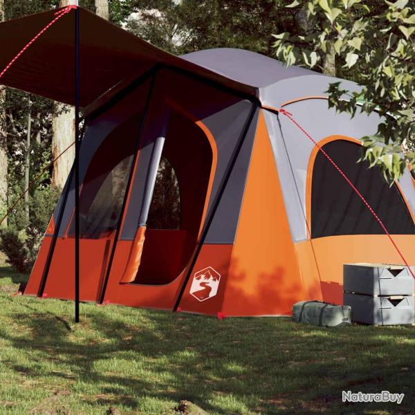 Tente de camping de cabine 5 personnes gris orange impermable alsavelo