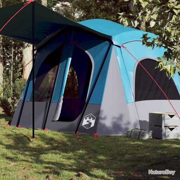 Tente de camping de cabine 5 personnes bleu impermable alsavelo