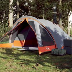 Tente de camping de cabine 4 personnes gris orange imperméable alsavelo