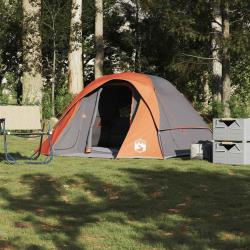 Tente de camping de cabine 4 personnes gris orange imperméable alsavelo