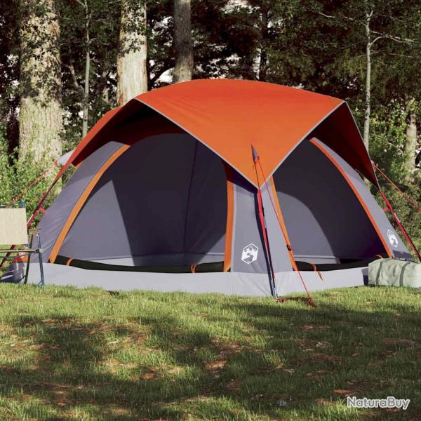 Tente de camping de cabine 4 personnes gris orange impermable alsavelo
