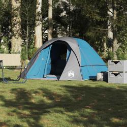 Tente de camping de cabine 4 personnes bleu imperméable alsavelo