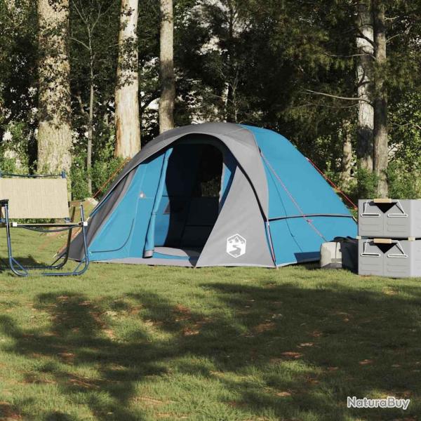 Tente de camping de cabine 4 personnes bleu impermable alsavelo