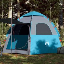 Tente de camping cabine 4 personnes bleu libération rapide alsavelo