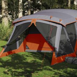 Tente de camping avec porche 4 personnes orange imperméable alsavelo