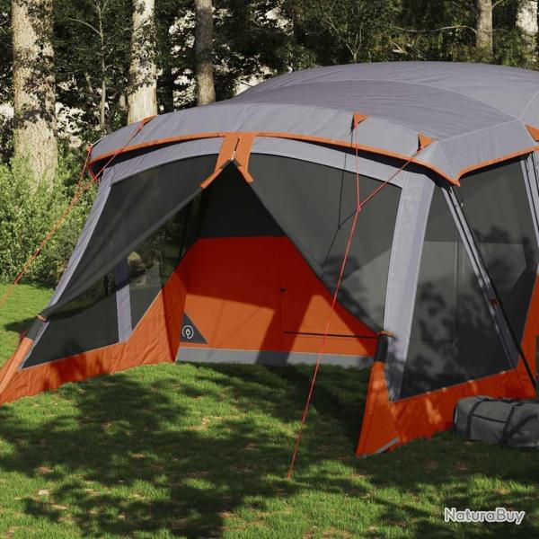 Tente de camping avec porche 4 personnes orange impermable alsavelo