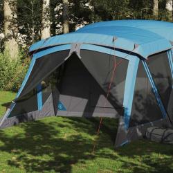 Tente de camping avec porche 4 personnes bleu imperméable alsavelo