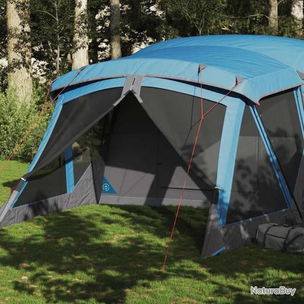Tente de camping avec porche 4 personnes bleu impermable alsavelo