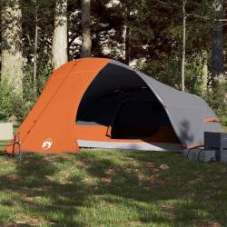 Tente de camping à dôme 4 personnes orange imperméable alsavelo