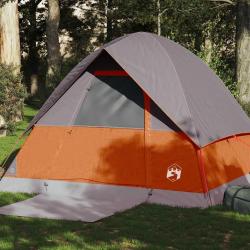 Tente de camping à dôme 4 personnes orange imperméable alsavelo